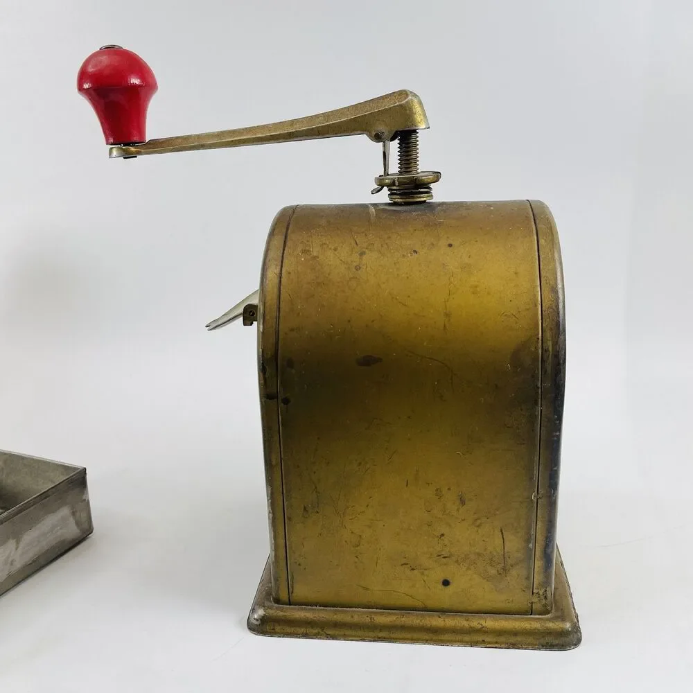 Vintage Mocca Hand Crank Coffee Grinder Mill Antique Brass Finish Germany